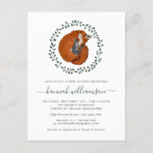 Woodland Fox & Hare | Forest Baby Shower Invitation Postcard (Front)