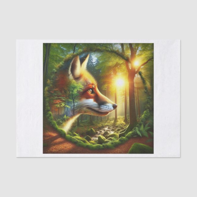 Woodland Fox in the Forest Decoupage Paper  (Front)
