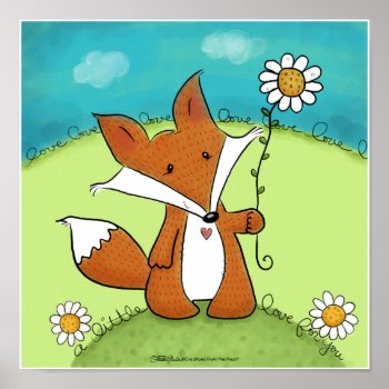Woodland Fox Little Love For You Poster by creationhrt at Zazzle
