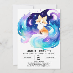 Woodland Fox Magic Birthday Invitation