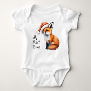 Woodland fox My First Xmas Baby One-piece Baby Bodysuit