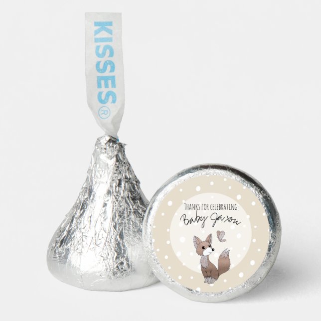 Woodland Fox Neutral Baby Shower Chocolate Favors (Front)