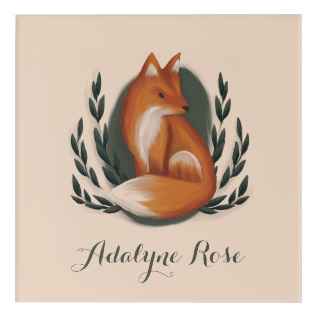 Woodland Fox Nursery Animal Acrylic Print (Front)