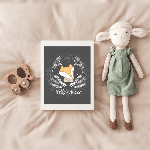 Woodland Fox Nursery Poster