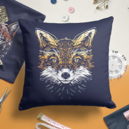 Woodland Fox Nursery Throw Pillow | Nursery Print
