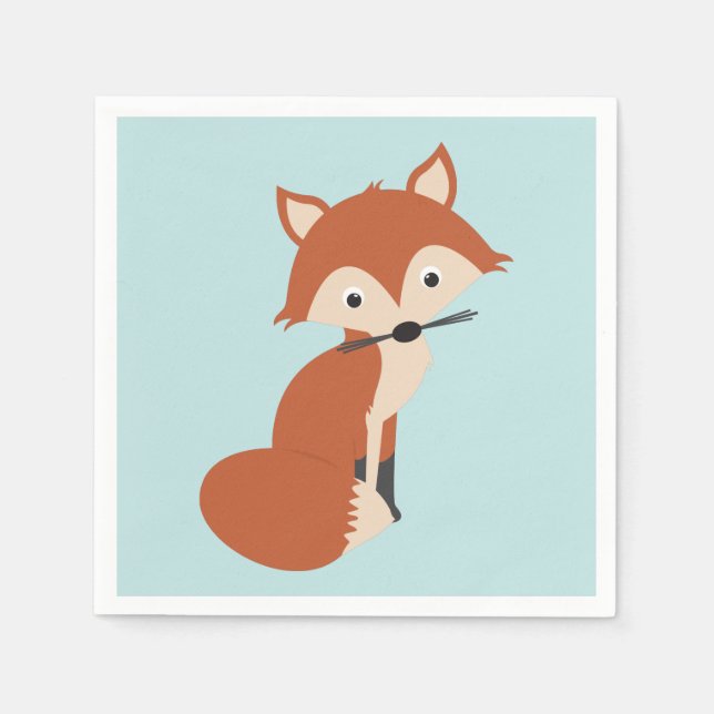 Woodland Fox Paper Napkins (Front)