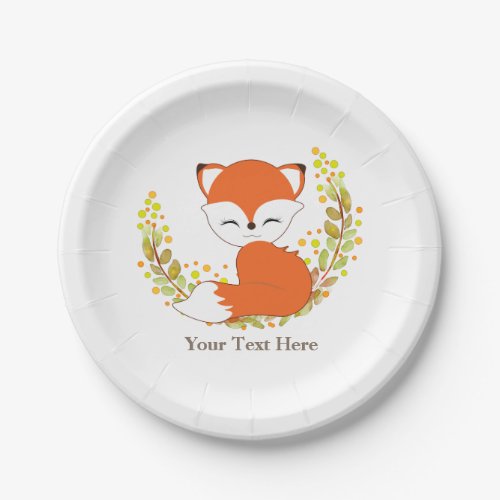 Woodland Fox Paper Plate Birthday Party Theme