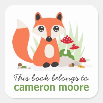 Woodland Fox Personalized Bookplate Book by BrightAndBreezy at Zazzle