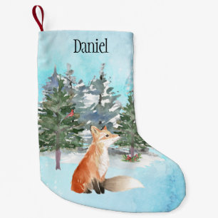 Woodland Fox Personalized Christmas Small Christmas Stocking