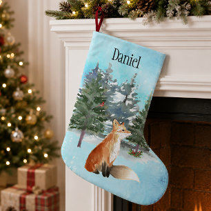 Woodland Fox Personalized Christmas Small Christmas Stocking