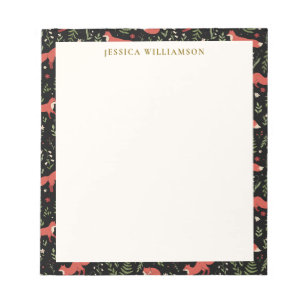 Woodland Fox Personalized Name Notepad