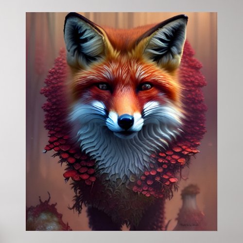 Woodland Fox Poster