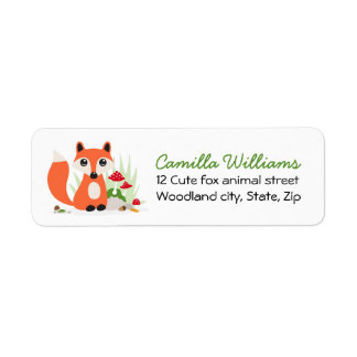 Woodland fox return address label