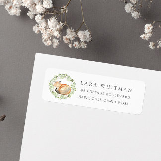Woodland Fox Return Address Label