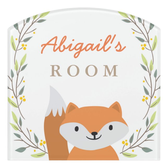 Woodland Fox Room Door Sign (Contour Front)