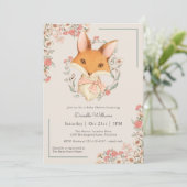 Woodland Fox Storybook Baby Shower for Girl Invitation (Standing Front)