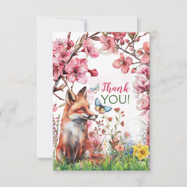 Woodland Fox Thank You Notes (Front)