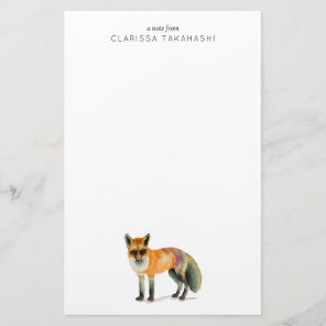 Woodland Fox Watercolor | Add Your Name Stationery
