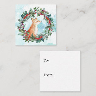 Woodland Fox Watercolor Christmas Note Card