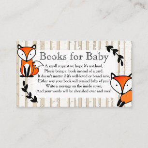 Woodland Fox & White Birch Trees Book Request Enclosure Card