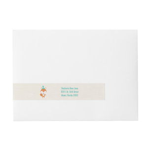 Woodland Fox with Balloons Wrap Around Address Label