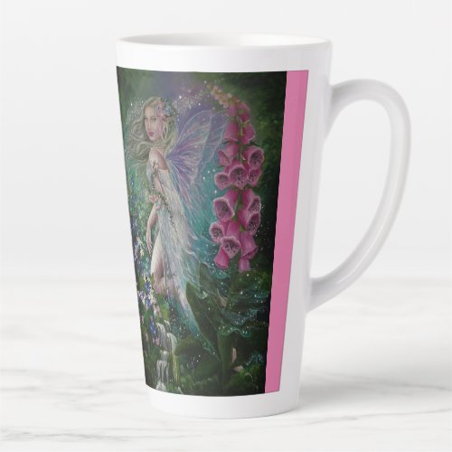 Woodland foxglove fairy latte mug