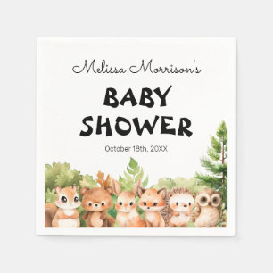 Woodland Friends Baby Boy Shower Napkins