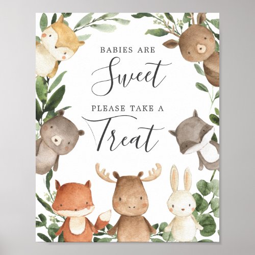 Woodland Friends Baby Shower Babies Are Sweet Sign