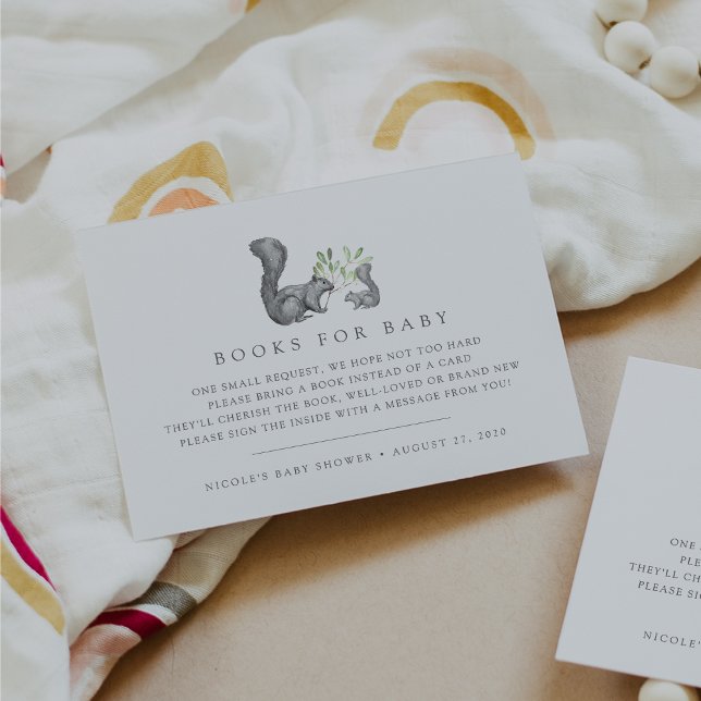 Woodland Friends Baby Shower Book Request Cards (Creator Uploaded)