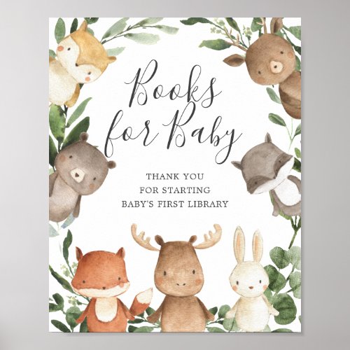 Woodland Friends Baby Shower Books For Baby Sign