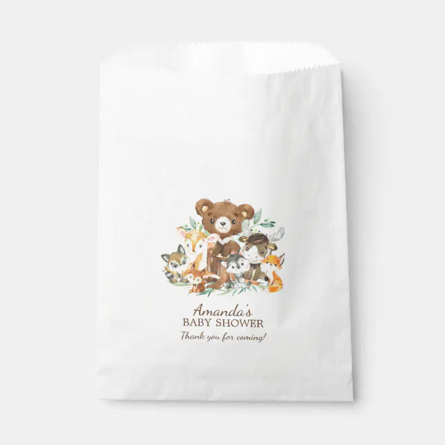Woodland Friends Baby Shower Favor Bags Zazzle