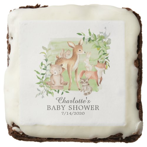 Woodland Friends Baby Shower Favor Brownie