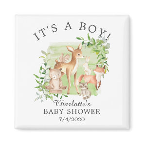 Woodland Friends Baby Shower Favor Magnet