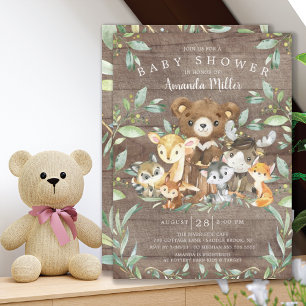 Woodland Friends Baby Shower Invitation