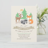 Woodland Friends Baby Shower Invite (Standing Front)