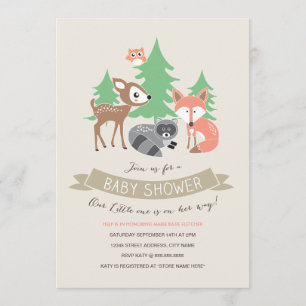 Woodland Friends Baby Shower Invite