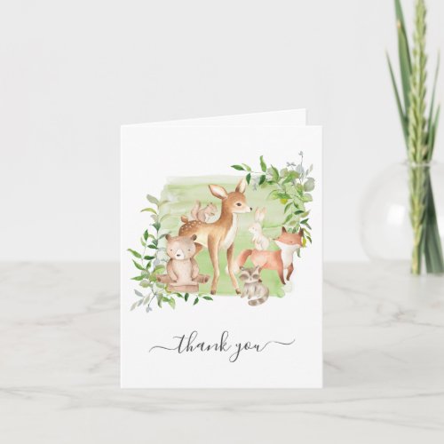 Woodland Friends Baby Shower Thank You Note