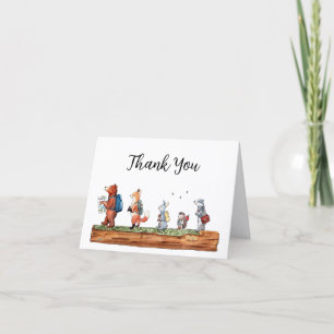 Woodland Friends Back To School Thank You Card