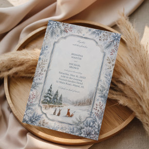 Woodland Friends Beneath Winter Invitation