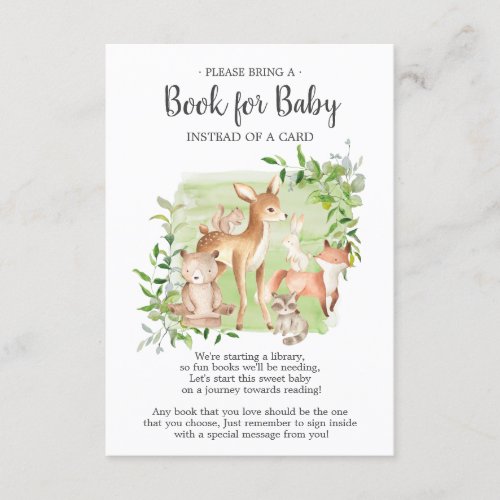 Woodland Friends Book for Baby Card