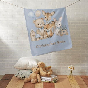 Woodland Friends Boy Baby Shower Blanket