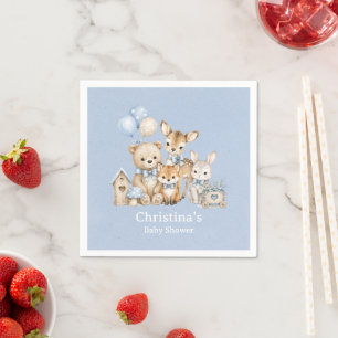 Woodland Friends Boy Baby Shower Napkins