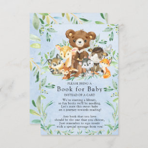 Woodland Friends Boys Baby Shower Book for Baby Enclosure Card