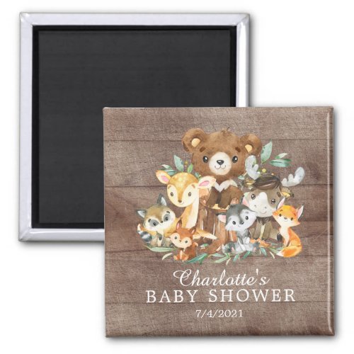 Woodland Friends Boys Baby Shower Magnet