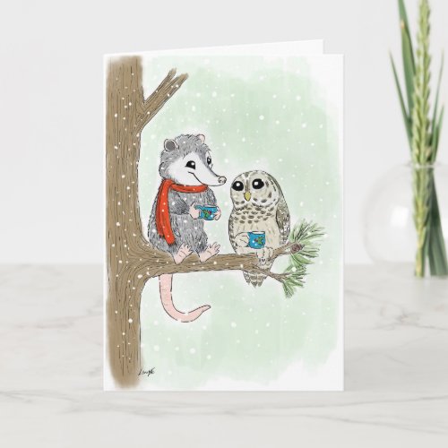 Woodland Friends Christmas Holiday Card