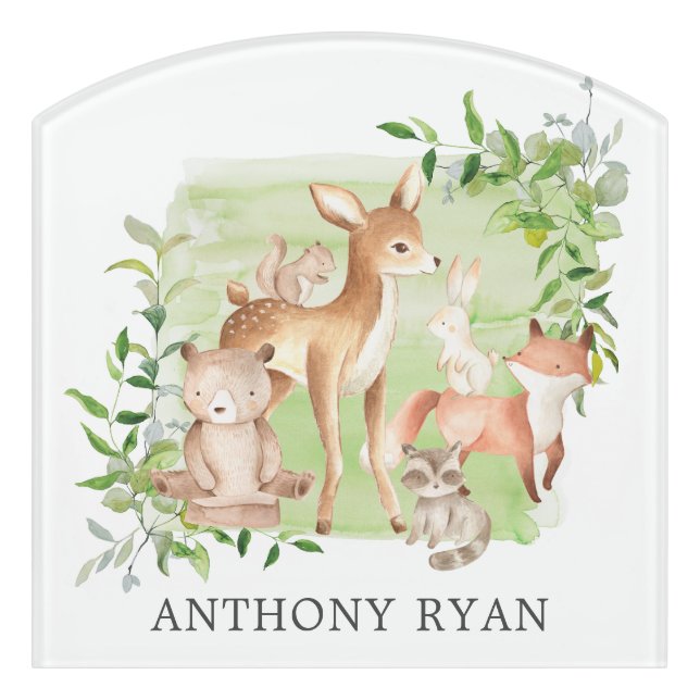 Woodland Friends Door Sign (Contour Front)
