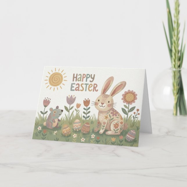 Woodland Friends Easter Card (Front)