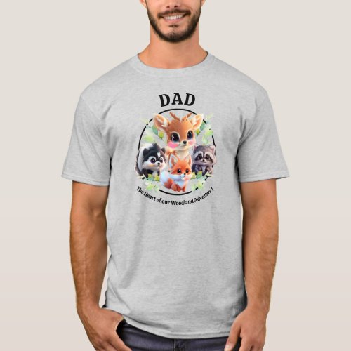 Woodland friends fox skunk raccoon deer Dad T_Shirt