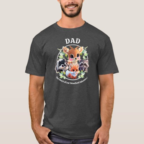 Woodland friends fox skunk raccoon deer Dad T_Shirt