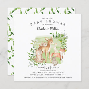 Woodland Friends Gender Neutral Baby Shower Invitation